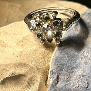 Vintage Avon Starsong Silver Floral Ring size 5-7 adjustable